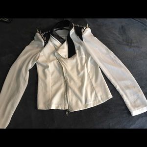 Stylish Silk/faux leather jacket